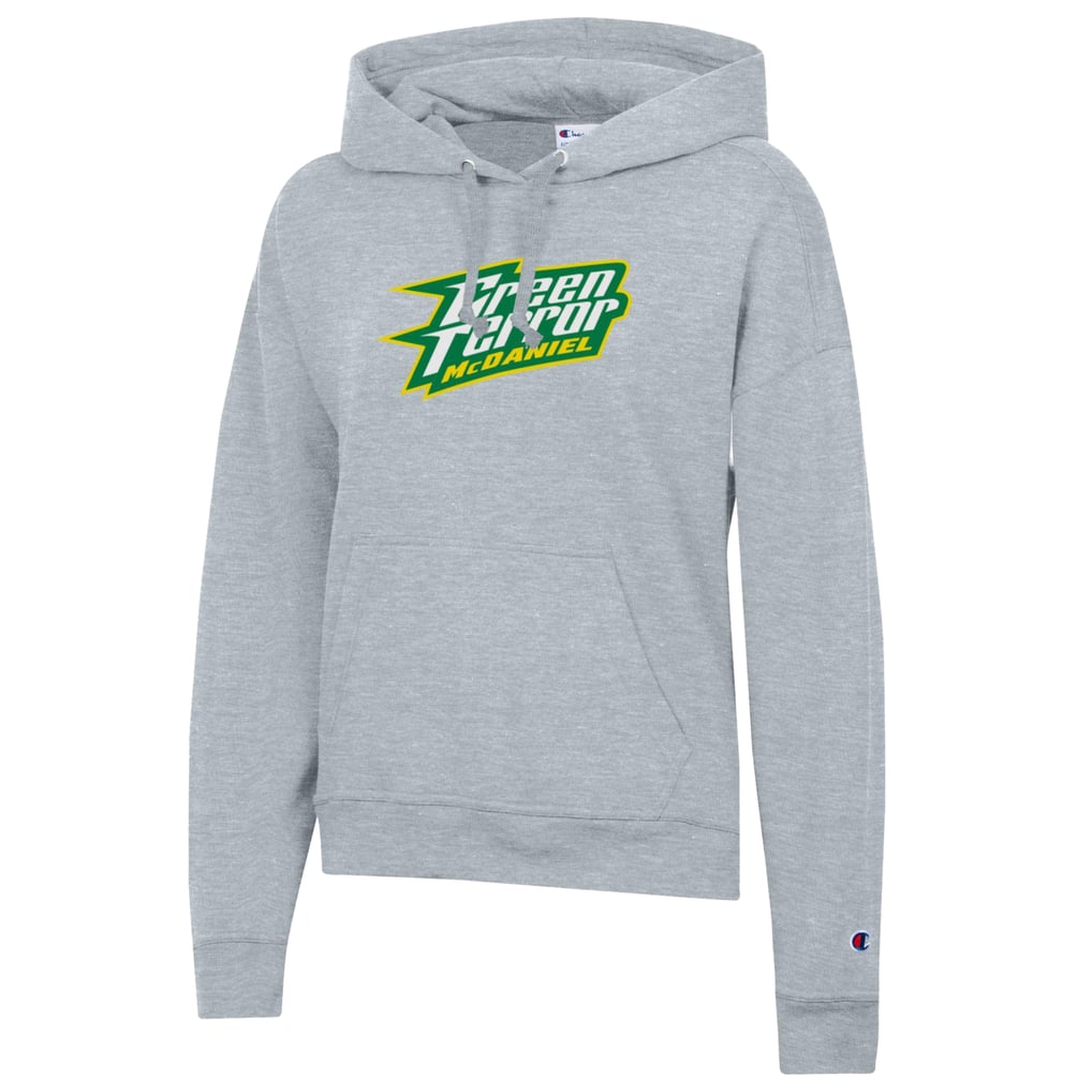 McDaniel Green Terror Champion Women's Powerblend Fleece Pullover Hoodie - Gray
